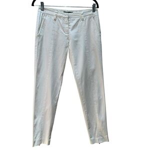THEORY White Skinny Cropped Ankle Zip Pants Size 4